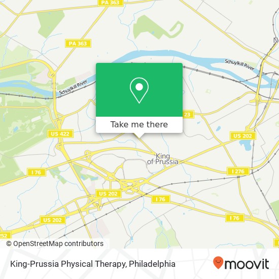 Mapa de King-Prussia Physical Therapy