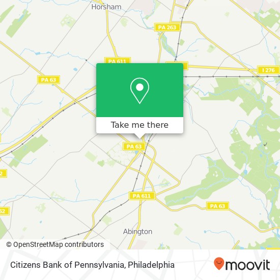 Mapa de Citizens Bank of Pennsylvania