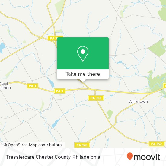 Mapa de Tresslercare Chester County