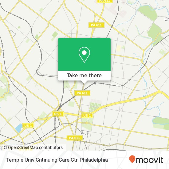 Temple Univ Cntinuing Care Ctr map