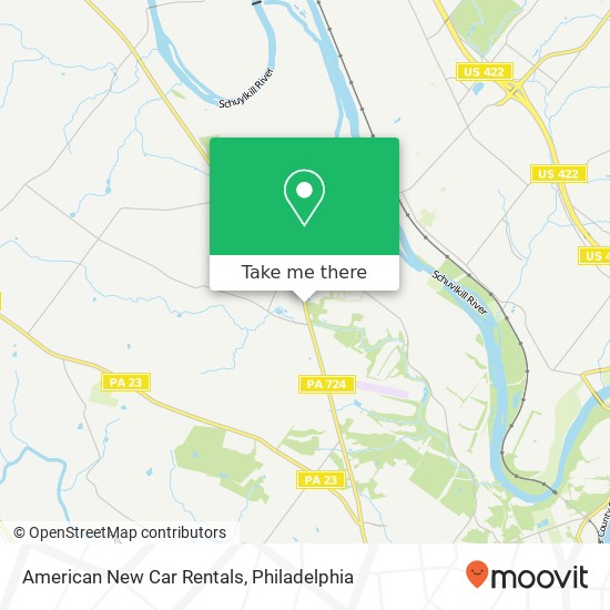 American New Car Rentals map