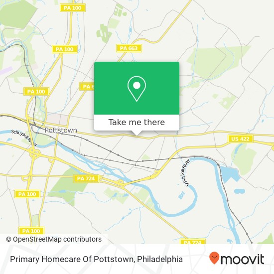 Primary Homecare Of Pottstown map