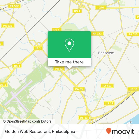 Mapa de Golden Wok Restaurant