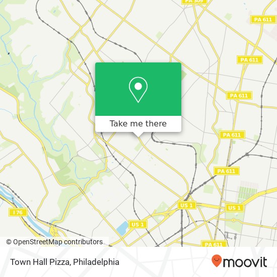 Town Hall Pizza map