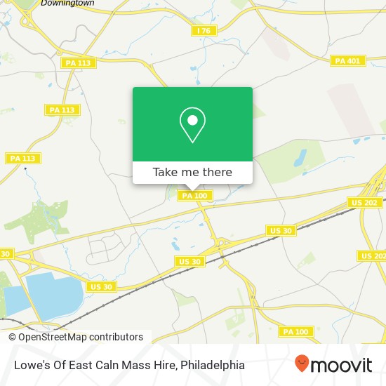 Lowe's Of East Caln Mass Hire map