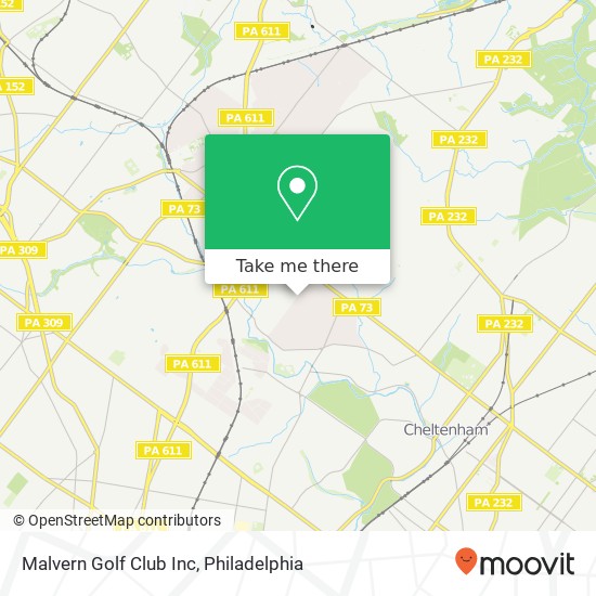 Malvern Golf Club Inc map