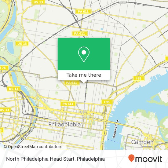 North Philadelphia Head Start map