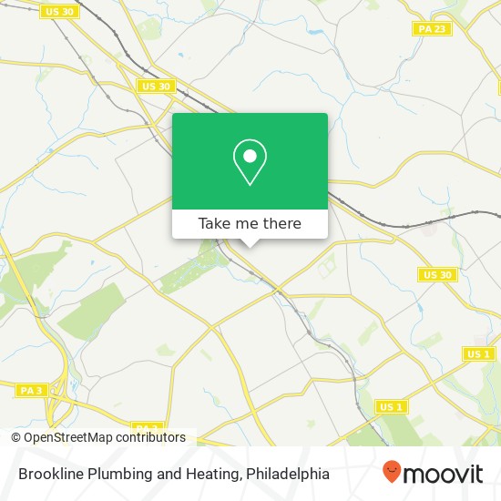 Brookline Plumbing and Heating map