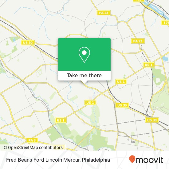 Fred Beans Ford Lincoln Mercur map