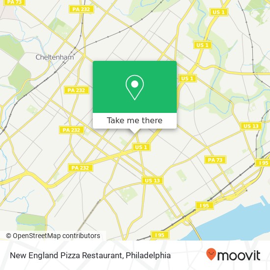 Mapa de New England Pizza Restaurant