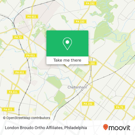 London Broudo Ortho Affiliates map