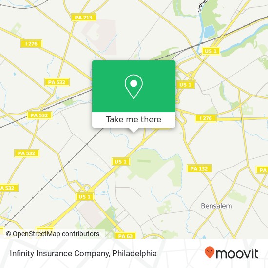 Infinity Insurance Company map