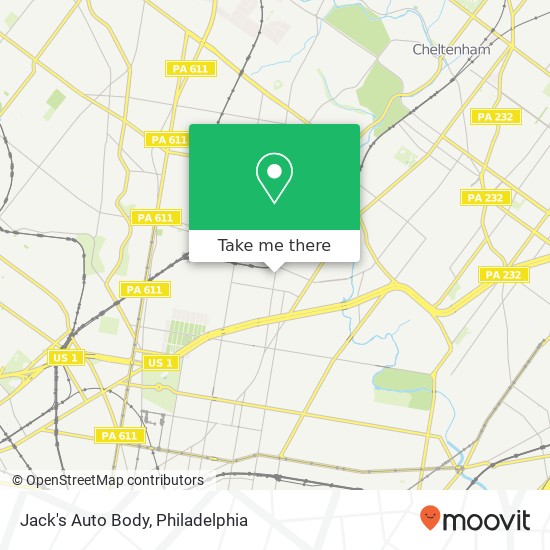 Jack's Auto Body map