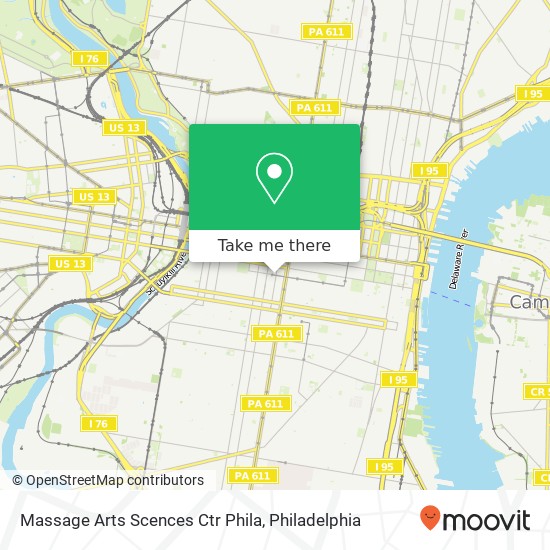 Mapa de Massage Arts Scences Ctr Phila