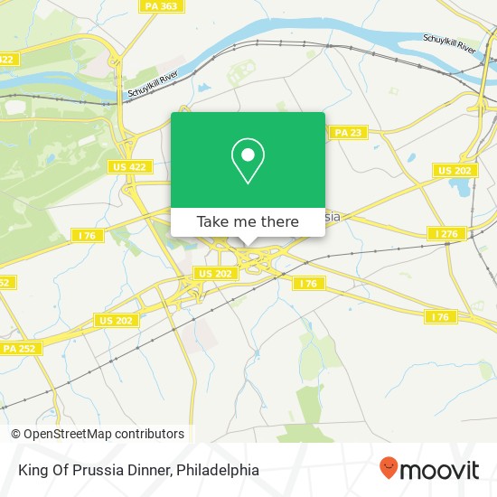 King Of Prussia Dinner map