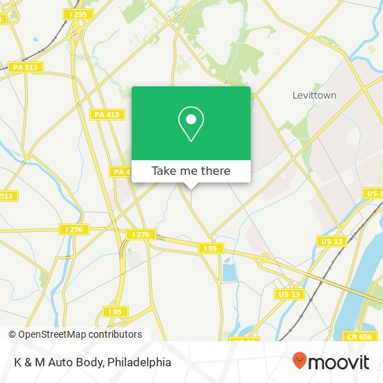 K & M Auto Body map