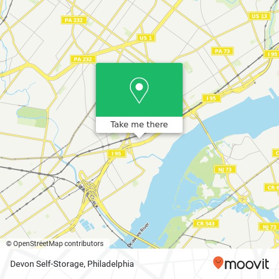 Mapa de Devon Self-Storage