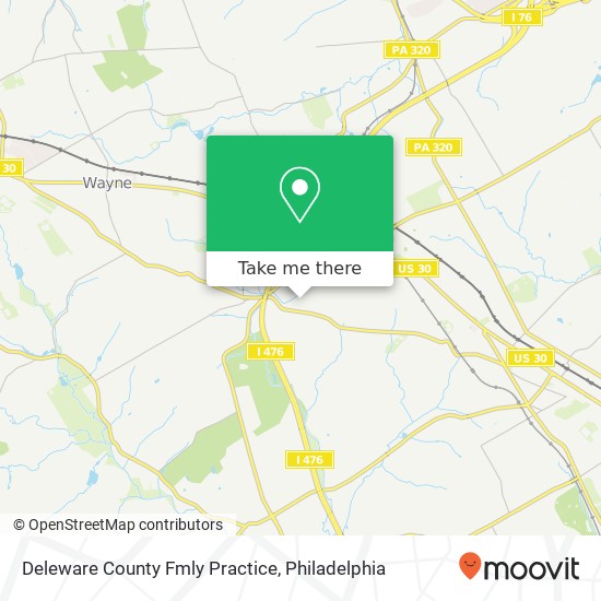 Mapa de Deleware County Fmly Practice