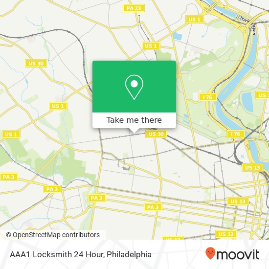 AAA1 Locksmith 24 Hour map