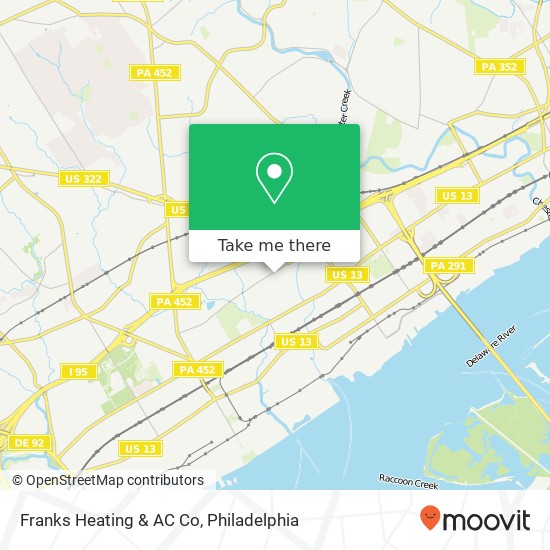 Franks Heating & AC Co map