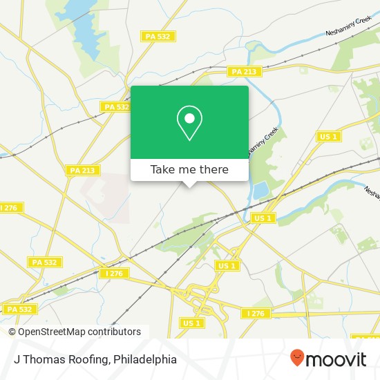 J Thomas Roofing map