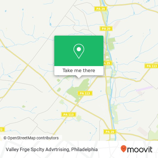 Valley Frge Spclty Advrtrising map