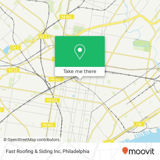 Mapa de Fast Roofing & Siding Inc