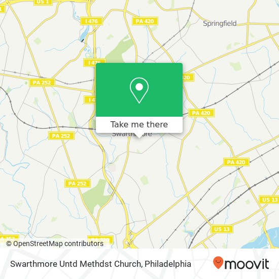 Mapa de Swarthmore Untd Methdst Church