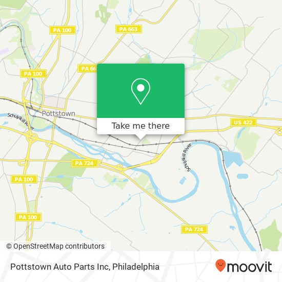 Mapa de Pottstown Auto Parts Inc