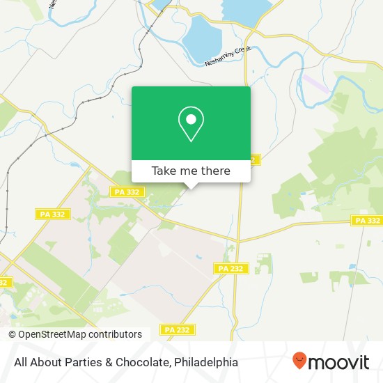 All About Parties & Chocolate map