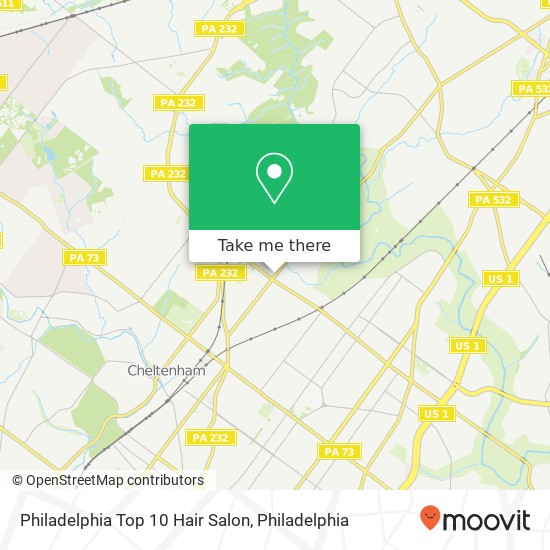 Mapa de Philadelphia Top 10 Hair Salon