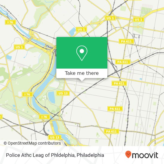 Police Athc Leag of Phldelphia map