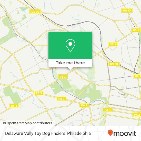 Mapa de Delaware Vally Toy Dog Fnciers