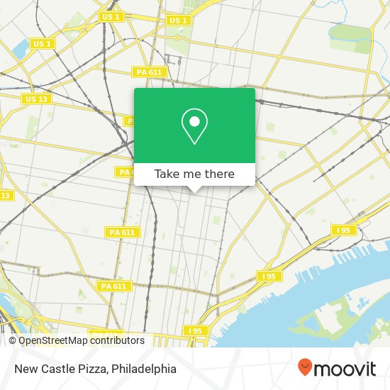 New Castle Pizza map