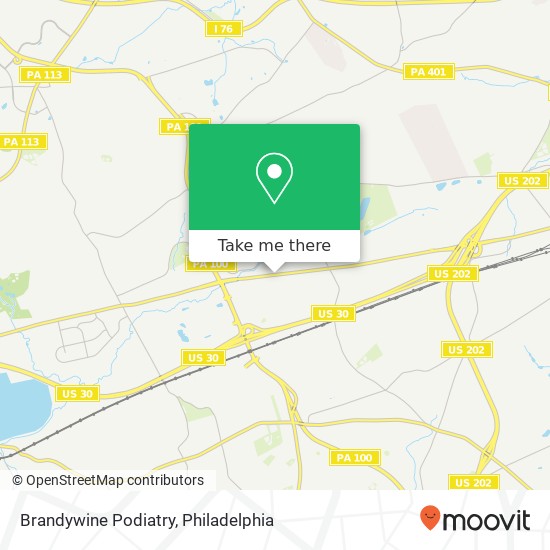 Brandywine Podiatry map