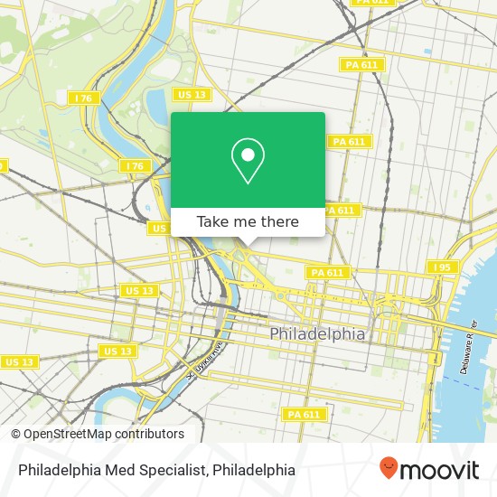 Mapa de Philadelphia Med Specialist