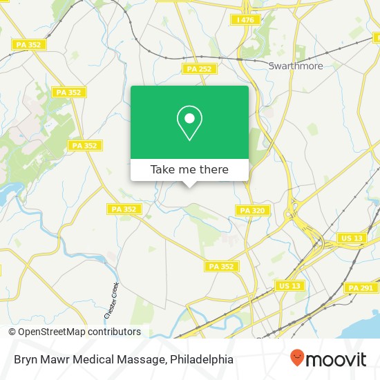 Mapa de Bryn Mawr Medical Massage