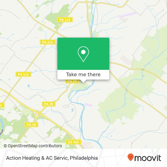 Mapa de Action Heating & AC Servic