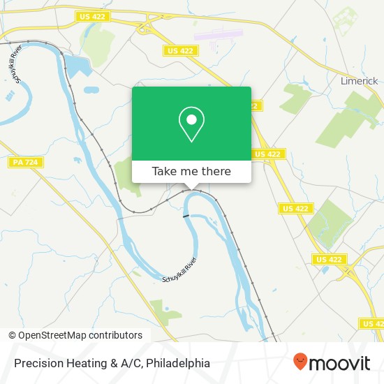 Precision Heating & A/C map