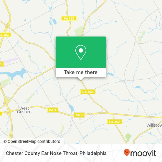 Chester County Ear Nose Throat map