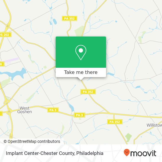 Mapa de Implant Center-Chester County