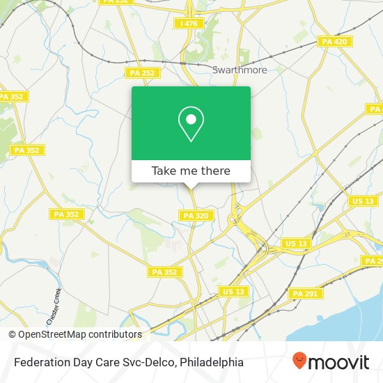 Federation Day Care Svc-Delco map