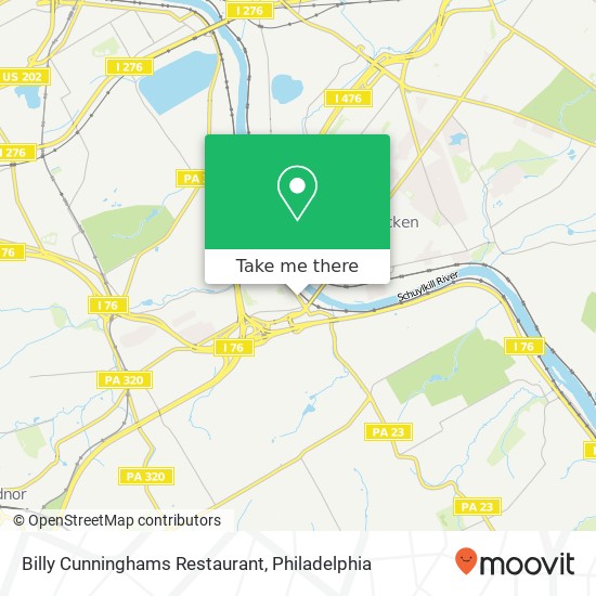 Billy Cunninghams Restaurant map