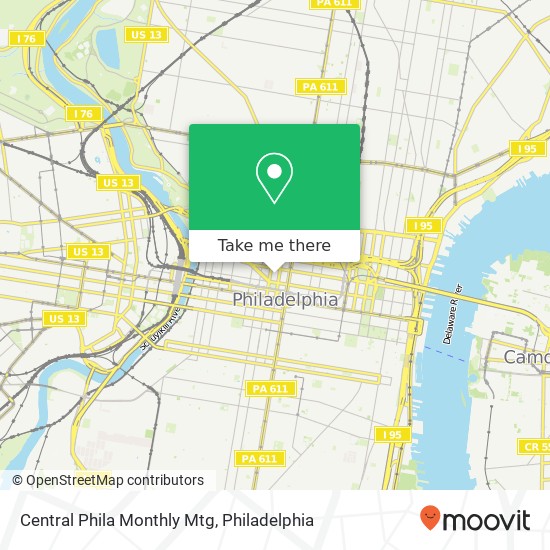 Mapa de Central Phila Monthly Mtg