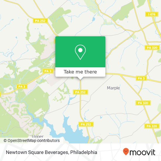 Mapa de Newtown Square Beverages