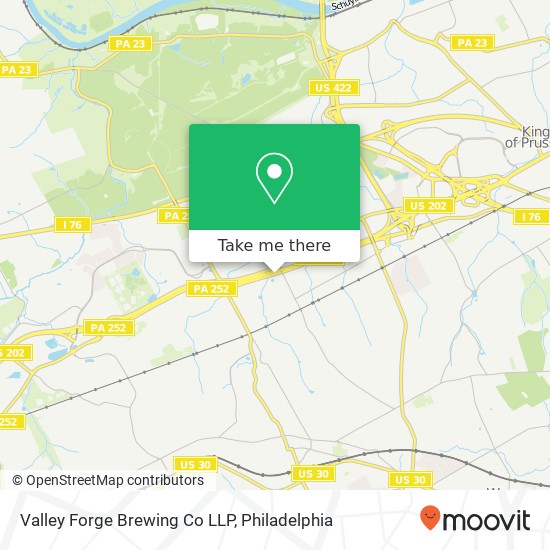 Mapa de Valley Forge Brewing Co LLP