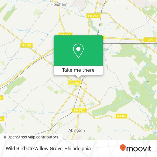 Mapa de Wild Bird Ctr-Willow Grove