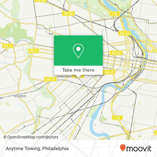 Anytime Towing map