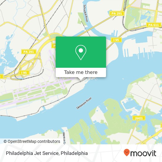 Mapa de Philadelphia Jet Service