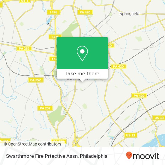 Mapa de Swarthmore Fire Prtective Assn